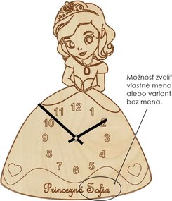 SENTOP | Ceas pentru copii din lemn - Prințesă cu nume | SENTOP PR0440