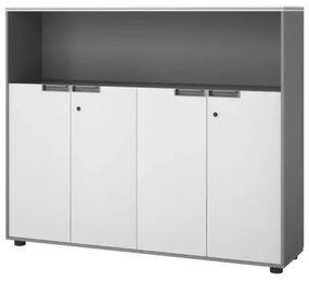Corp mobilă birou cu 4 usi / comodă cu 4 usi si spatiu de bibliotecă ,design modern și elegant ,calitate premium , dimensiuni 1600*400*1200
