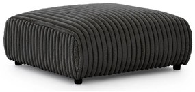 Taburet gri închis cu tapițerie din catifea reiată Justin – Ropez