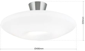 Plafonieră Orion DL 7-566/2 BLANC 2xE27/60W/230V d. 49 cm crom mat
