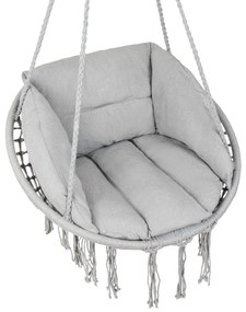 Fotoliu suspendat gri KOLUMBIA cu tapiterie