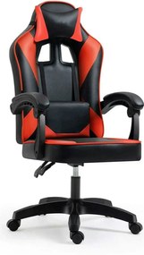 Scaun gaming IMPERIA, negru/rosu, piele ecologica/metal, 64x64x104/116