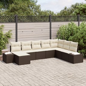 vidaXL Set de canapele pentru grădină cu pernă 8 pcs 319 x 209 x 85 cm