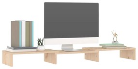 Stand pentru monitor, 80x24x10,5 cm, lemn masiv de pin 1, Maro, 80 x 24 x 10.5 cm