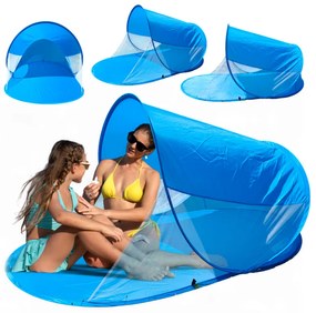 Cort de plajă pliabil cu șorț și protecție UV50+