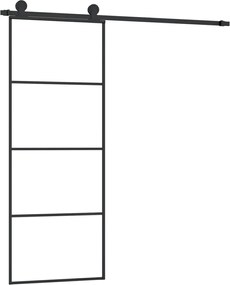 vidaXL Ușă glisantă cu set feronerie, 76x205 cm, sticlă ESG/aluminiu