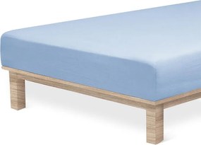 decoDoma Cearșaf elastic jersey cu elastan albastru 180 x 200 cm