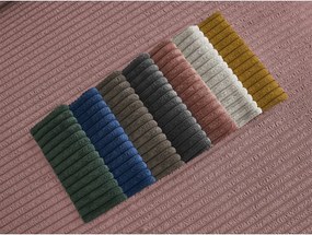 Canapea roz cu tapițerie din catifea reiată 250 cm Tina – Bobochic Paris