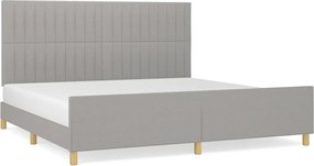 vidaXL Cadru de pat fără saltea, gri deschis, 200x200 cm, textil
