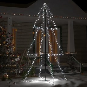Brad Craciun conic, 300 LED-uri, 120x220 cm, interiorexterior 1, Alb rece, 120 x 220 cm
