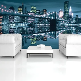 Fototapet - New York Bridge noaptea (152,5x104 cm), în 8 de alte dimensiuni noi
