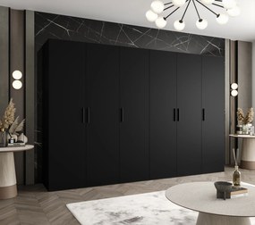 Dulap de haine 300 cm Borry 1 (Negru + Negru). 1125794