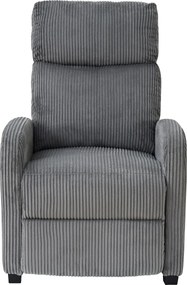 Fotoliu de relaxare, Spatar Rabatabil 135°, Suport picioare extensibil, Material textil Corduroy, Gri 033-25