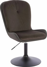 HR690N Scaun Velvet&amp;soft Piele Pu Ciocolată/Cafea Bază Neagră