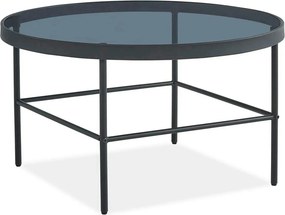 Masuta VANESSA, negru, sticla/metal, 80x80x45 cm