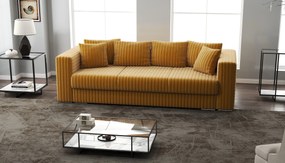 Canapea extensibilă dumonde cu ladă de depozitare si sezut confortabil din spuma high-density, Gloria Ambience Mustar 240x100 cm