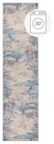 Covor tip traversă albastru/mov lavabil din amestec de fibre reciclate 60x230 cm Reid – Flair Rugs