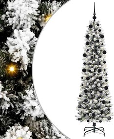 vidaXL Brad de Crăciun artificial Alb 210 cm PVC și metal și plastic