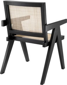 Scaun cu brate design vintage Aristide, negru 114619 HZ