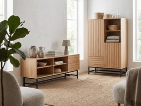 Comoda inalta VALMOR 120x75 cm, decor stejar