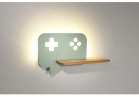 Aplică LED cu raft pentru copii CONSOLE LED/5W/230V verde