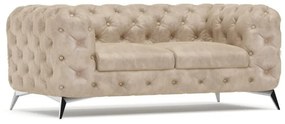 Canapea bej cu tapițerie din catifea 185 cm Chelsea – Ropez