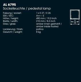 Stalp iluminat exterior din fier forjat design rustic AL 6795