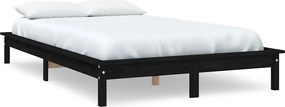 vidaXL Cadru de pat, negru, 120x200 cm, lemn masiv de pin