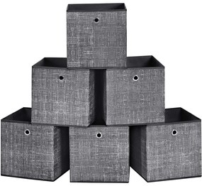 set de 6 cutii de depozitare pliabile , negru  | SONGMICS