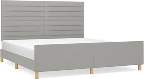 vidaXL Cadru de pat fără saltea, gri deschis, 160x200 cm, textil