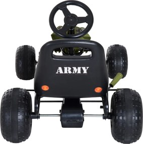 Homcom Go-Kart per Bambini a Pedali, Verde e Nero