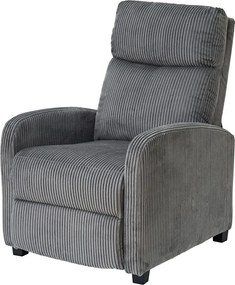 Fotoliu de relaxare, Spatar Rabatabil 135°, Suport picioare extensibil, Material textil Corduroy, Gri 033-25