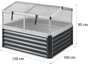 High Grow Advanced, ghiveci cu acoperiș, 120x95x100cm, 540l, oțel, antracit