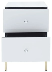 Noptiera Milan alb/silver – H78 cm