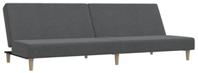 337274 vidaXL Canapea extensibilă cu 2 locuri, gri deschis, textil