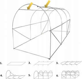Structură de înlocuire pentru solar cu trei segmente 2 m x 3,5 m