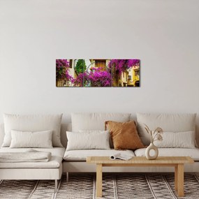 Tablou - Alee mediteraneană leneșă (cu ceas) (90x30 cm)