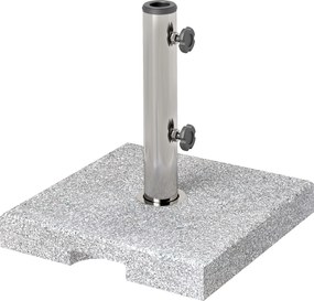 Outsunny Bază pentru Umbrelă din Granit 21 kg, Bază Pătrată pentru Umbrele de Exterior cu Mânere și 2 Butoane Reglabile, Ideală pentru Grădină, Patio, Marginea Piscinei, Gri | Aosom Romania