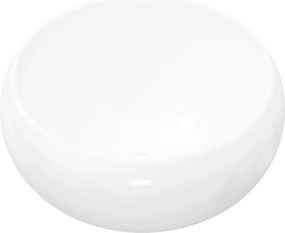 vidaXL Chiuvetă de baie rotundă, alb, 40 x 15 cm, ceramică