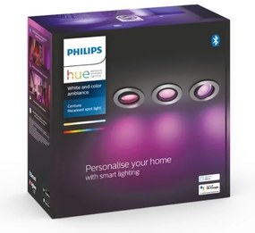 SET 3x plafonieră LED RGB încastrată dimabilă Hue 1xGU10/5,7W/230V Philips