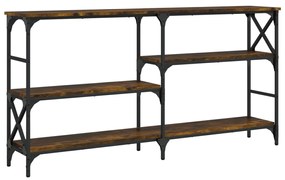 vidaXL Măsuță consolă, stejar fumuriu, 150x29x76,5 cm, lemn prelucrat