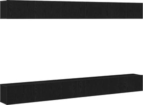 vidaXL Set comodă TV Pe perete Stejar Negru Lemn compozit