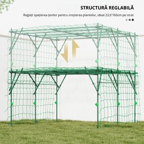 Outsunny Grilaj din oțel de introdus rezistent la rugină suport pentru plante cățărătoare spalier 223 x 223 x 223 cm arcadă pentru trandafiri Verde | Aosom Romania