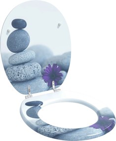 vidaXL Capac de toaletă cu închidere lentă Gri 44 x 38 cm Placă MDF