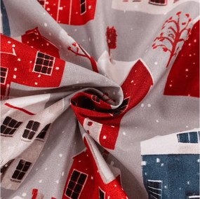 Cearsaf din microfibra WINTER COTTAGE gri 180x200 cm
