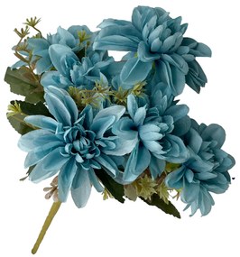 Crizanteme albastre artificiale, Daryl, 35cm