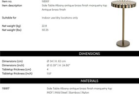 Masuta auxiliara LUX Blat Marquetry, Albany