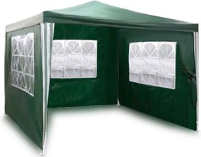 Cort pavilion de grădină  3x3 m + 3 pereți VERDE