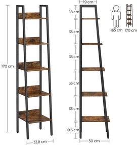 Bibliotecă NAVARO maro/negru
