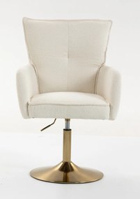 HR250N Scaun Crem Boucle Bază Aurie